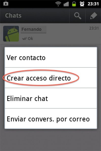 Cómo crear accesos directos en una conversación de Whatsapp