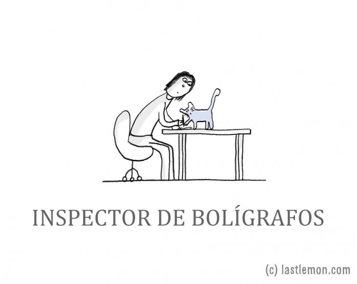 ilustración que muestra a una persona sentada en una mesa con un gato intentando quitarle el bolígrafo 