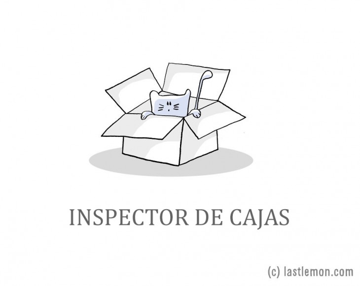 ilustración de un gato saliendo de una caja de cartón 