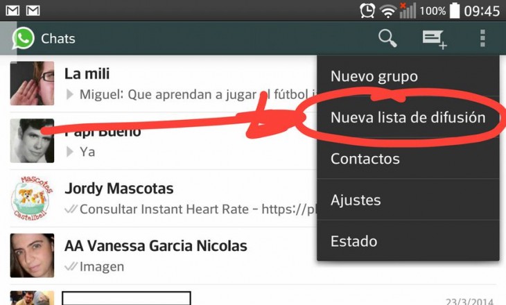 Cómo crear un mensaje de difusión en Whatsapp