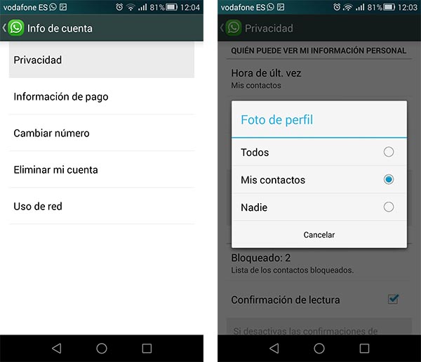 Cómo evitar que desconocidos vean mi perfil de Whatsapp