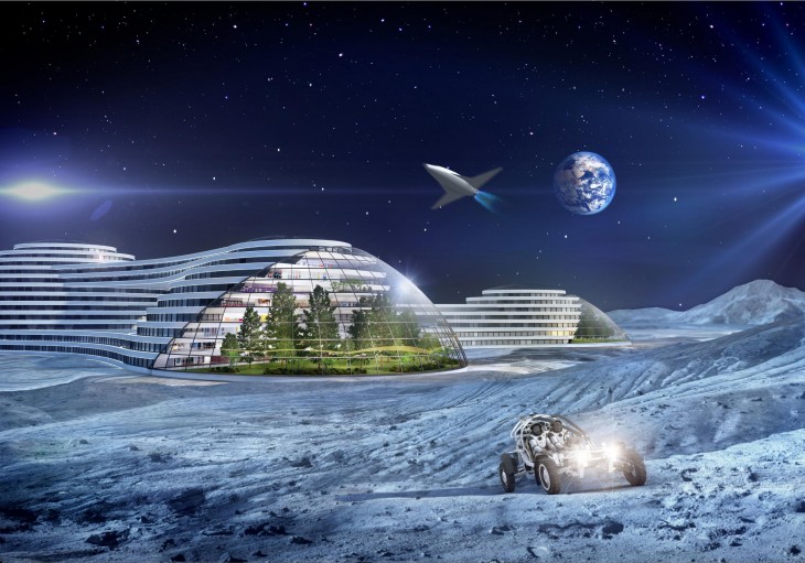 Imagen del informe de Samsung en donde se cree que dentro de 100 años habrá viajes comerciales a la Luna y a Marte 