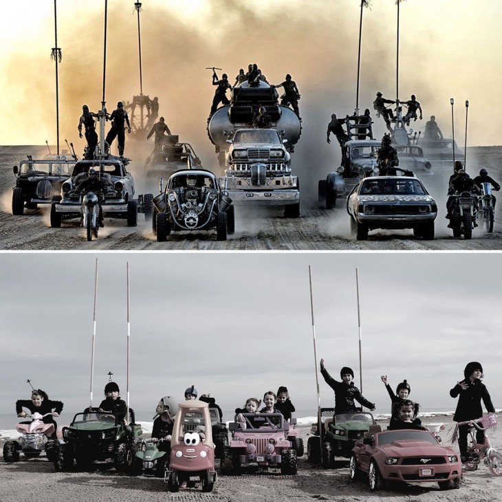 representación de mad max en niños