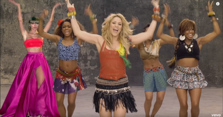 Photoshop a Taylor Swift en una escena del video Waka Waka de Shakira 