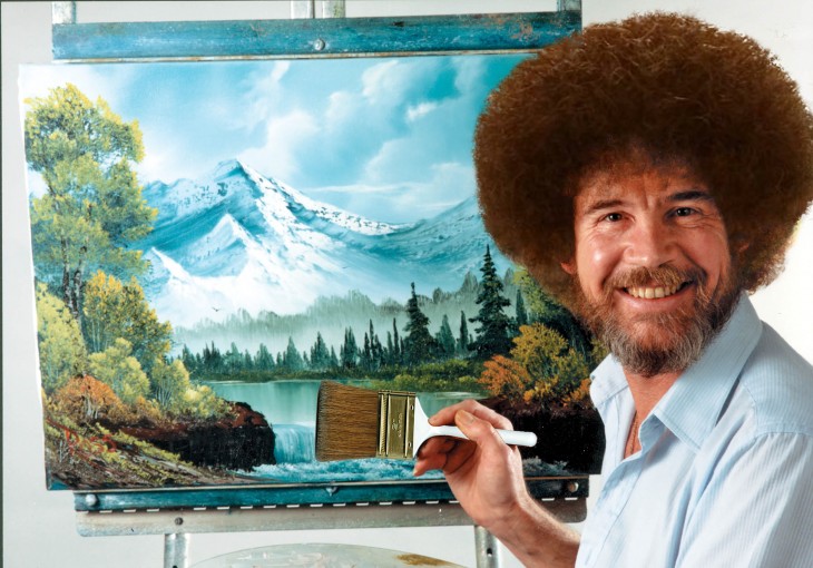 Batalla de photoshop al hombre de la barba sobre la cabeza del famoso pintor bob 