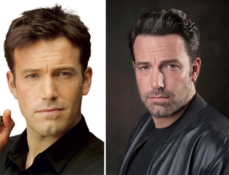 Ben Affleck en una imagen que compara su antes y después 