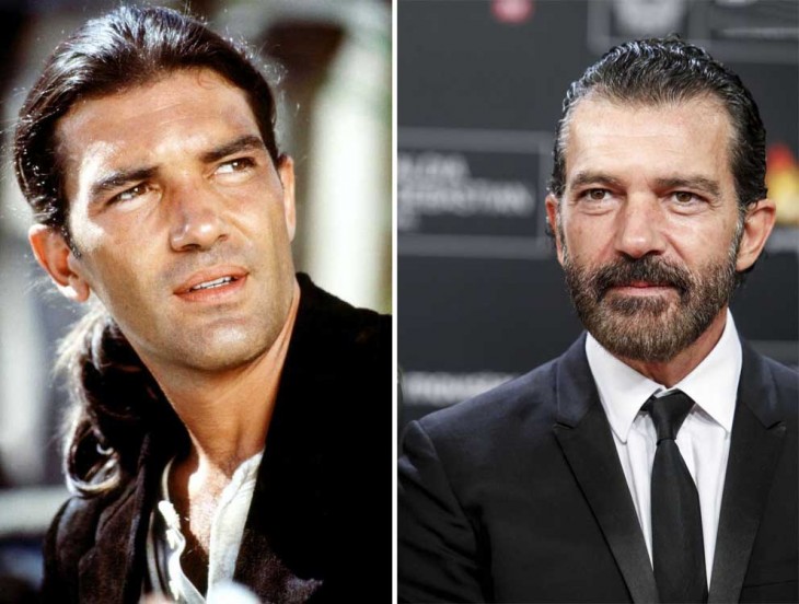 fotografías que muestran el antes y después de Antonio Banderas 