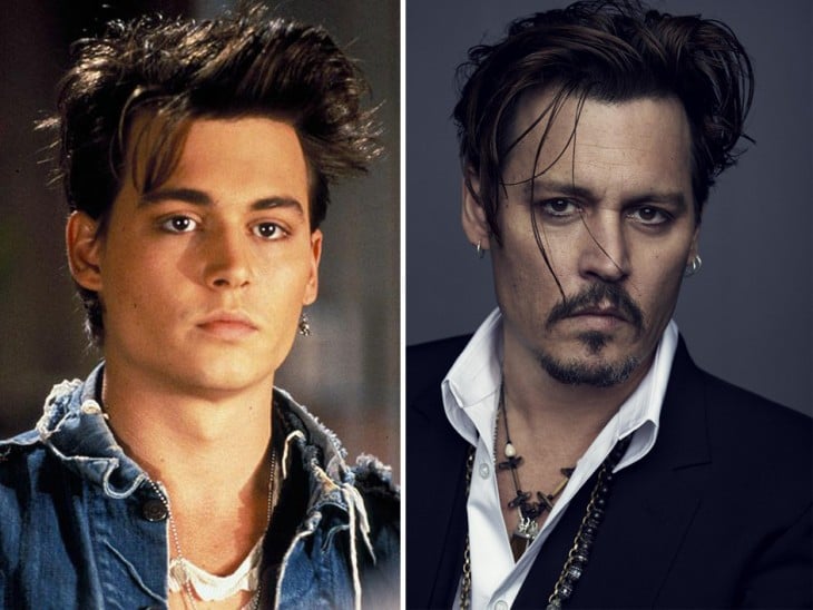Fotografía del antes y después del actor Johnny Depp 