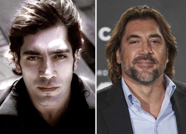 fotografías comparativas del antes y después del actor Javier Bardem