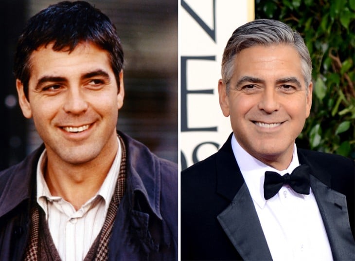 comparación de George Clooney cuando era joven y en la actualidad 