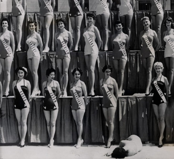 Miss Nueva Zelanda se desmaya en medio de concurso de Miss Universo en 1954