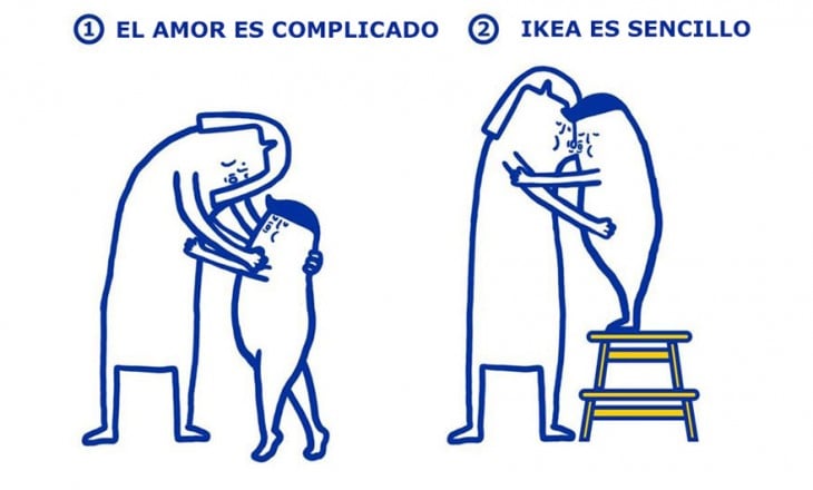 divertida ilustración creada por IKEA en la que da solución a la vida amorosa 