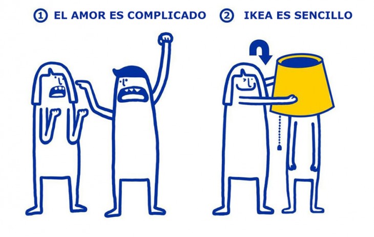 ilustración de IKEA que te muestra lo sencillo que es el amor 