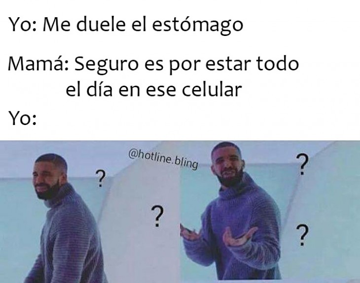 meme de mamá me duele el estómago 