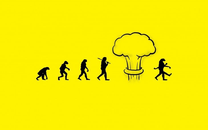 ilustración muestra la evolución nuclear 