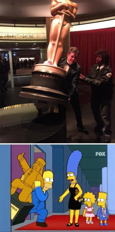 meme de los premios oscar 2016 con una escena de los simpson 