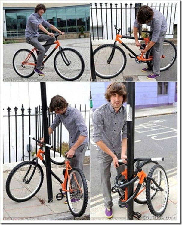 bicicleta plegable con candado integrado 