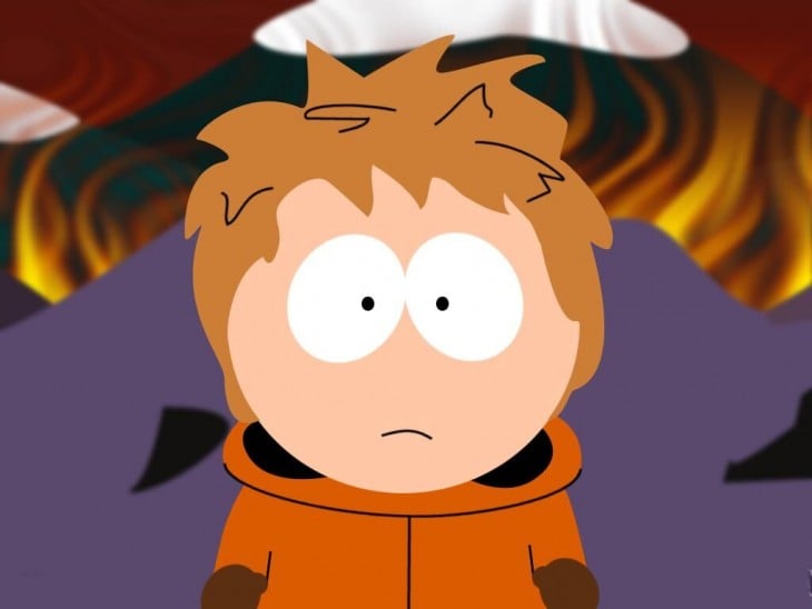 rostro de Kenny en la caricatura de South Park 