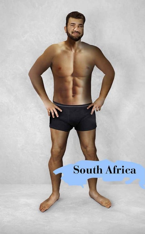 Photoshop del cuerpo masculino perfecto en Sudáfrica 