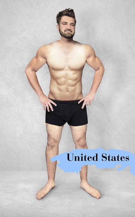 Photoshop del cuerpo masculino estándar en Estados Unidos 