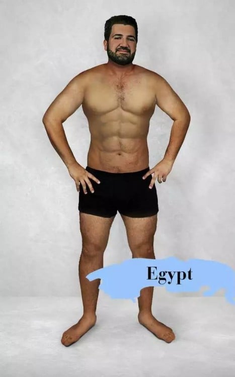 photoshop del cuerpo masculino perfecto en Egipto 