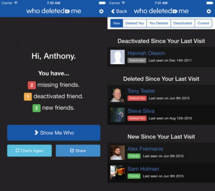 'Who Deleted Me' aplicación te dice quién te elimino de Facebook