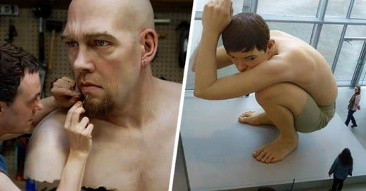 Ron Mueck escultor de gigantes figuras hiperrealistas humanas