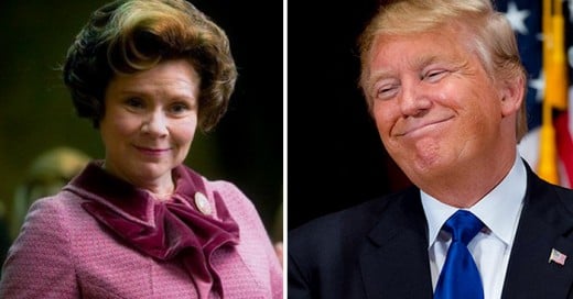 similitudes de Dolores Umbridge y el candidato republicano a la presidencia Donald Trump