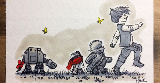 Artista crea ilustraciones combinando Winnie the Pooh con los personajes de la famosa saga Star Wars.