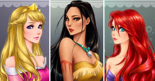 Así lucirían las princesas de Disney si fueran personajes de anime