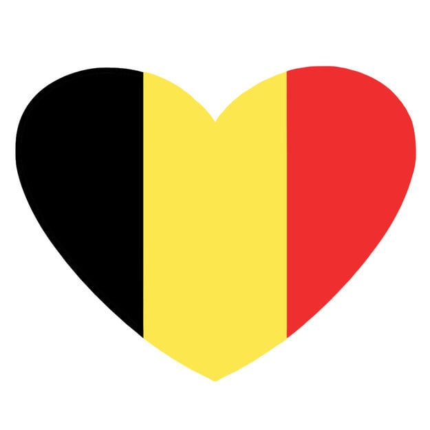 Corazón con los colores de la bandera de Bélgica 