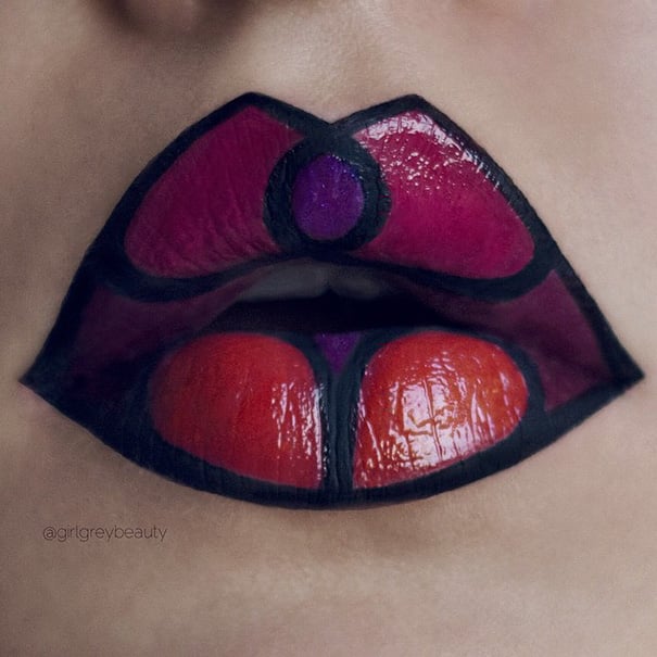 Andrea Reed hace increíbles diseños sobre sus labios 