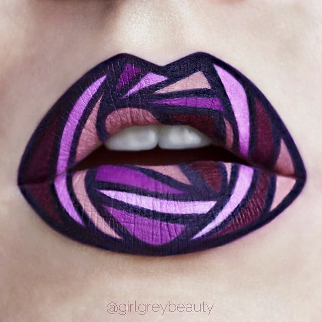 labios con diferentes tonalidades resaltando el color morado y lila 