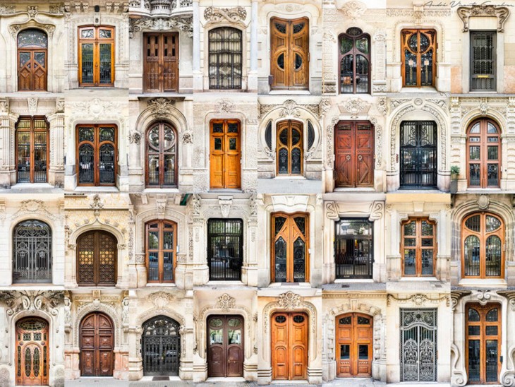 Collage de fotografías de puertas y ventanas en España por el fotógrafo André Vicente Goncalves