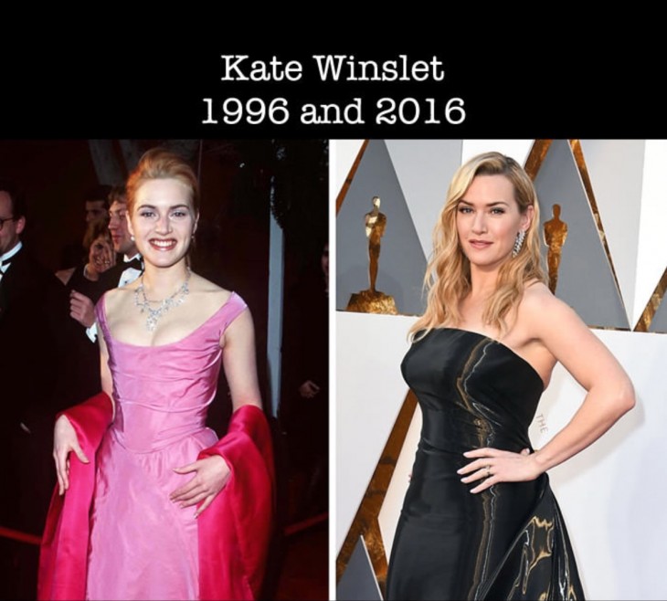 Imagen de como luce Kate Winslet desde su primer nominación al Óscar a la actualidad 