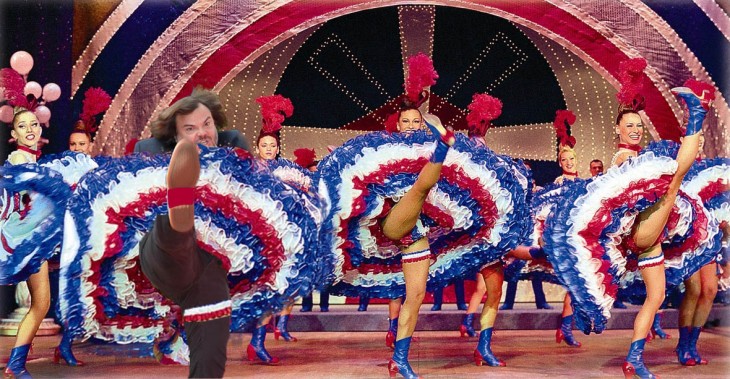 photoshop de jack black con unas bailarinas 