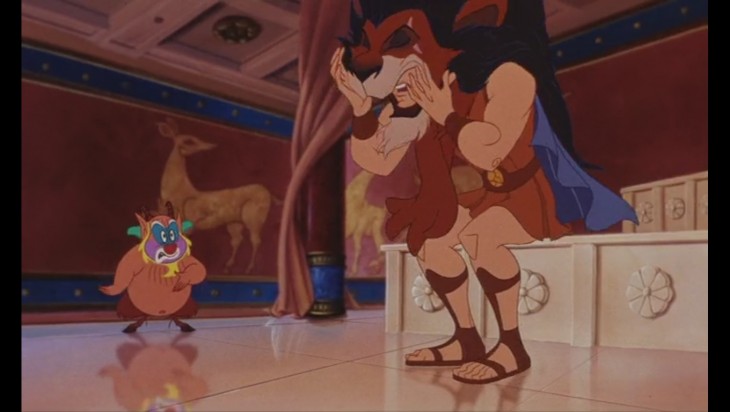 cameo de scar del rey león en una escena de Hércules 