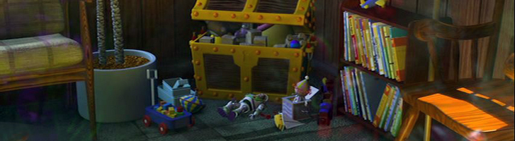 Cameo de Buzz Lightyear entre unos juguetes en la película de Nemo 