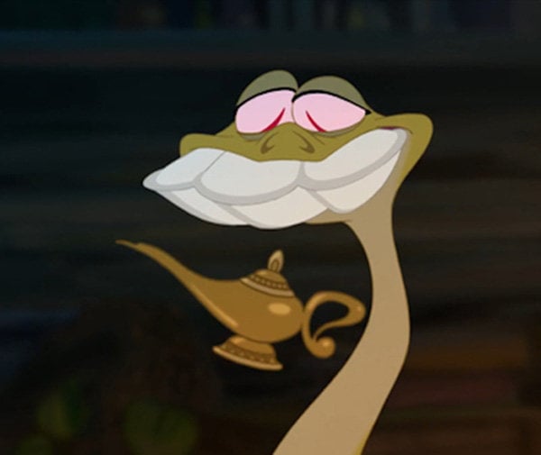 la lámpara de Aladdin en la película la princesa y el sapo 