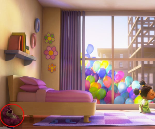 escena de la película Up donde aparece el lotso de Toy Story 3 