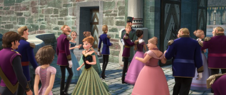 cameo de rapunzel y Flynn Rider en la película de Frozen 