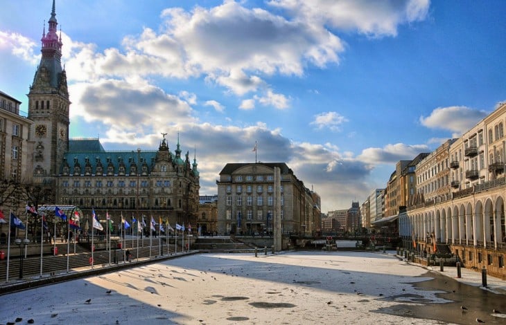 una de las calles de Hamburgo, Alemania