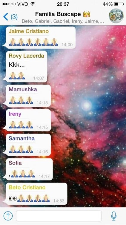 Grupo de WhatsApp con la familia 