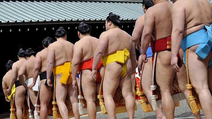 Se llama mawashi a los cinturones que usan los luchadores de sumo
