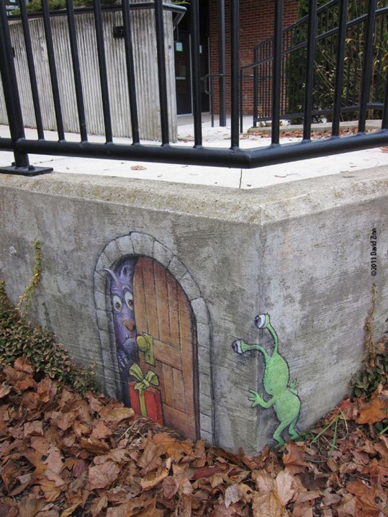 David Zinn creo dibujos en 3d que interactuan con las calles de Michigan 