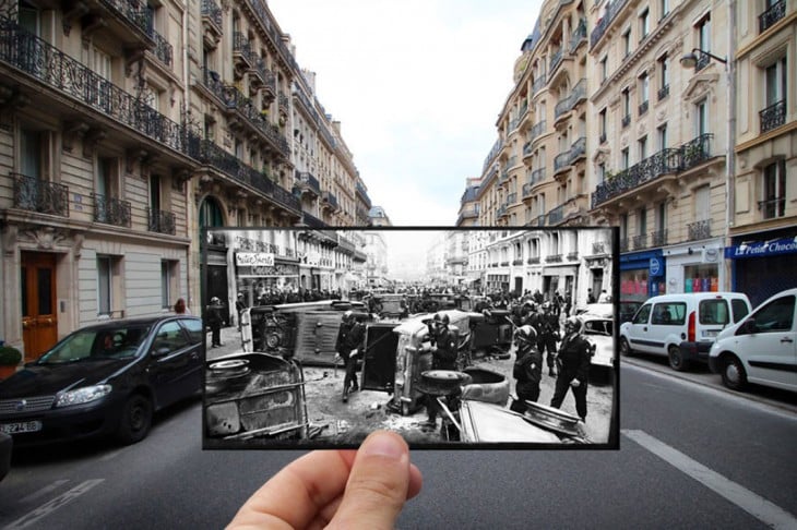 foto antigua sobre una fotografía de Rue Gay - Lussac