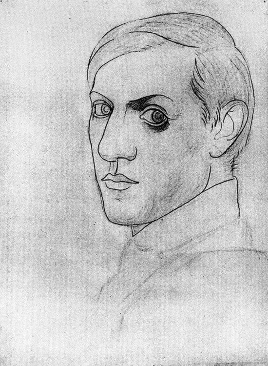Autorretrato hecho por Pablo Picasso a sus 35 años en 1917 