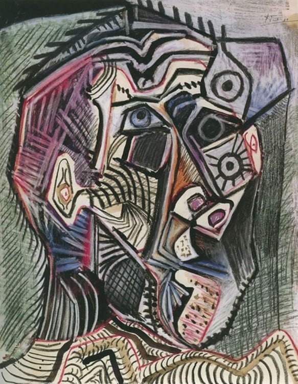Obra de Pablo Picasso hecha a sus 98 años el día 28 de junio de 1972