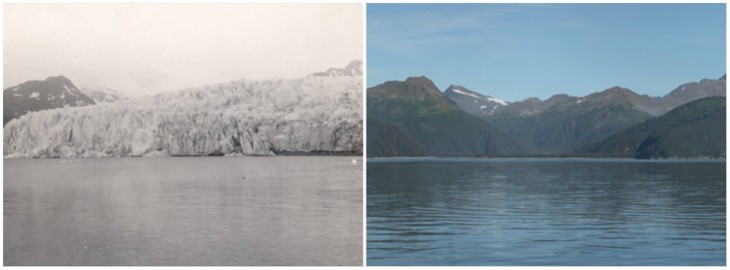 Glaciar McCarthy en Alaska en 1909 a 2004 