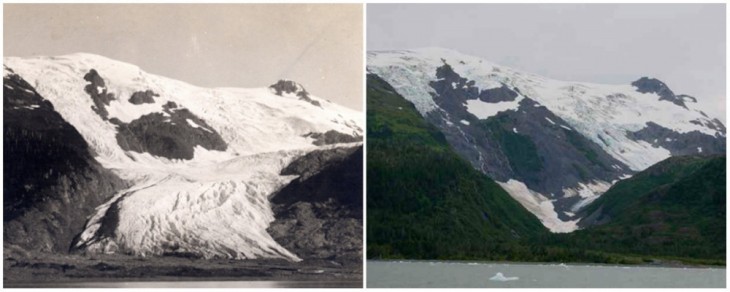 Glaciar Tobogán. Junio de 1909 y septiembre de 2000